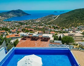 Kaş İslamlar'da Deniz Manzaralı, Özel Havuzlu, Modern Villa - 3