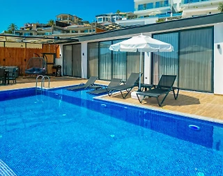 Kaş İslamlar'da Deniz Manzaralı, Özel Havuzlu, Modern Villa - 5