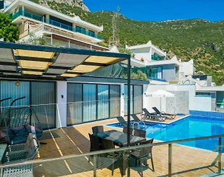 Kaş İslamlar'da Deniz Manzaralı, Özel Havuzlu, Modern Villa - 4