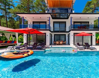 Kaş Çamlıova'da Lüks Tasarımlı, Açık ve Kapalı Havuzlu, 4+1 Kiralık Villa - 3