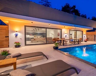 Kaş Üzümlü'de Sakin Konumda, Özel Havuzlu, Şık Balayı Villası - 4