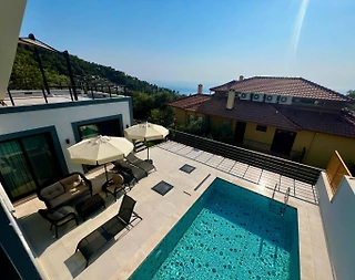 Fethiye Faralya'da Sakin Konumda, Özel Havuzlu, İkiz Villa - 2