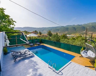 Kaş Sarıbelen'de Doğa İle İç İçe, Özel Havuzlu, Kiralık Villa - 4