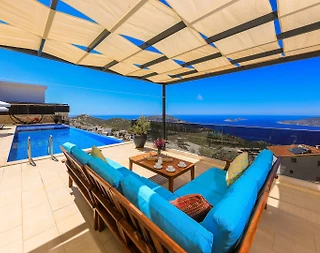 Kaş Bezirgan'da Deniz Manzaralı, Sonsuzluk Havuzlu, Balayı Villası - 4