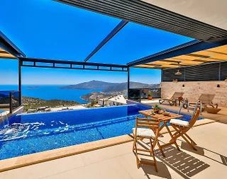 Kaş Bezirgan'da Muhteşem Deniz Manzaralı, Özel Havuzlu, 1+1 Villa - 5