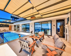 Kaş Bezirgan'da Muhteşem Deniz Manzaralı, Özel Havuzlu, 1+1 Villa - 2