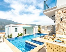 Kaş Çukurbağ'da Muhteşem Deniz Manzaralı, Özel Havuzlu, Kiralık Villa - 3