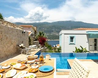 Kaş Çukurbağ'da Muhteşem Deniz Manzaralı, Özel Havuzlu, Kiralık Villa - 5