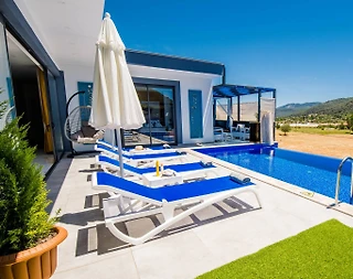 Kaş Sarıbelen'de Gözlerden Uzak Konumda, Özel Havuzlu, Saunalı Villa - 4