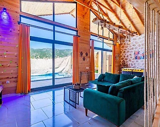 Kaş Sarıbelen'de Sinema Odalı, Özel Havuzlu, Hamaklı, Balayı Villası - 4