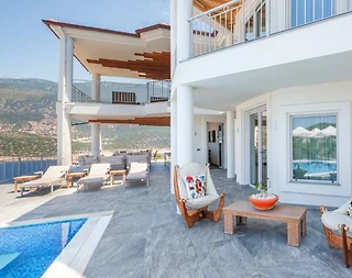 Kaş Andifli'de Enfes Deniz Manzaralı, Özel Havuzlu, Lüks Villa - 5