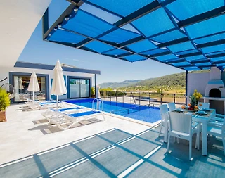 Kaş Sarıbelen'de Huzurlu Doğada, Isıtmalı Havuzlu, Modern Villa - 5