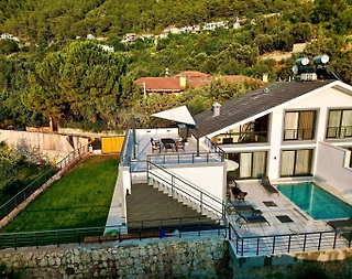 Fethiye Faralya'da Enfes Deniz Manzaralı, Özel Havuzlu, İkiz Villa - 3