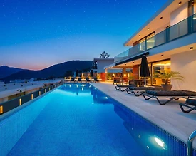 Kaş Kalkan'da Panoramik Deniz Manzaralı, Özel Havuzlu, Geniş Villa - 3